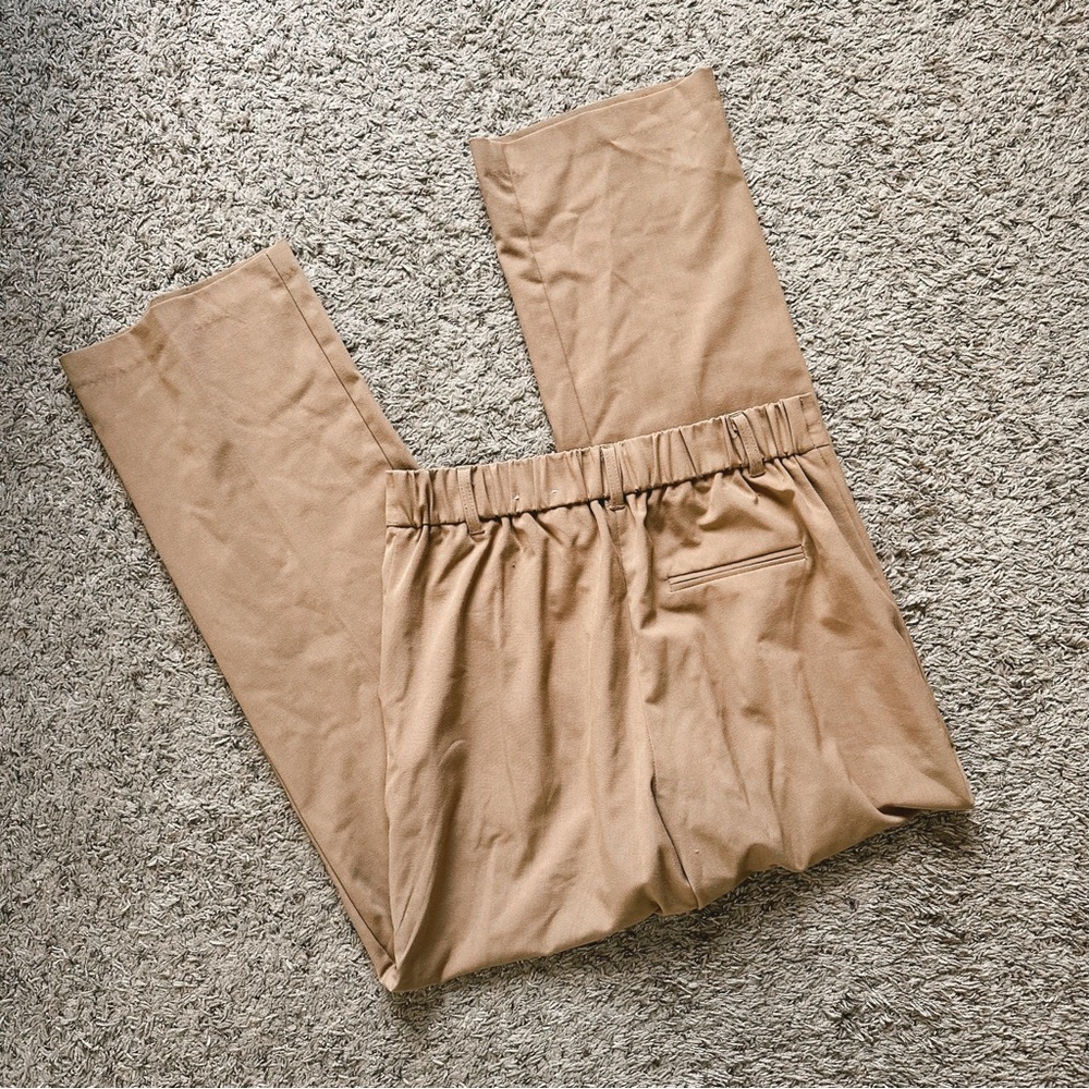 C by One Pull-on Trouser Business Casual Pants Elastic Waist Wide Leg Camel